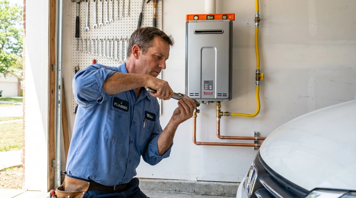 Tankless water heater installation by a Johns Plumbing LLC plumber in Two Rivers